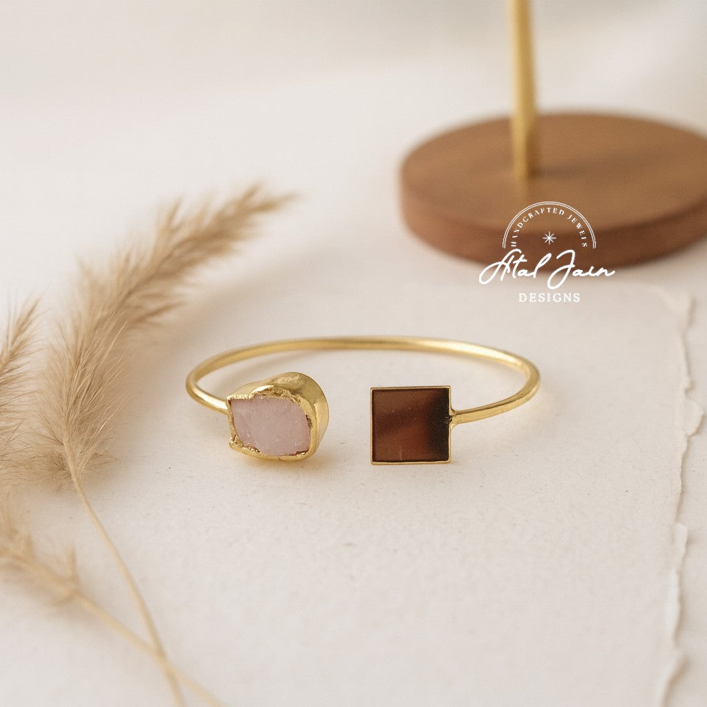 Square Gem Elegance Cuff