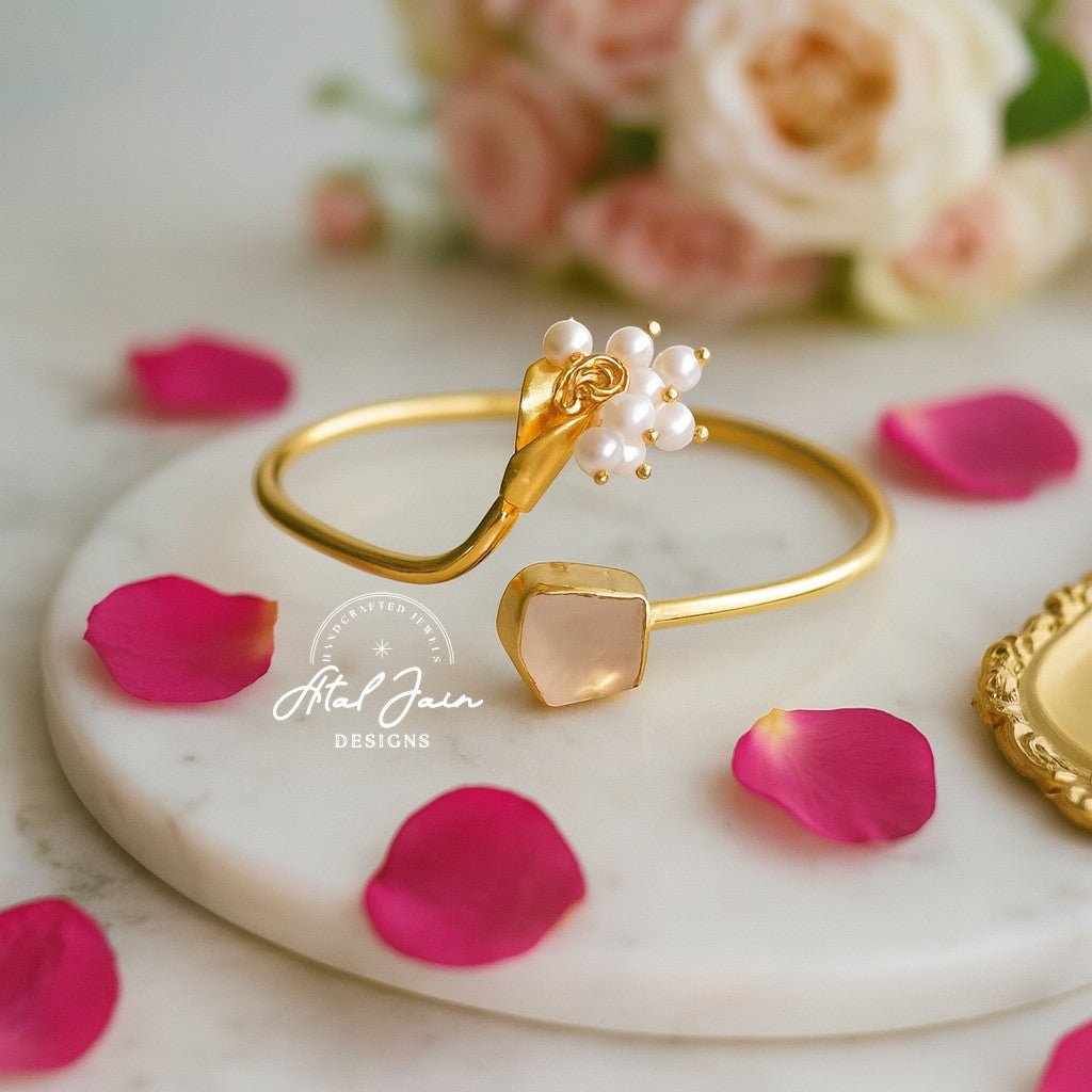 Gilded Petal Charm Cuff