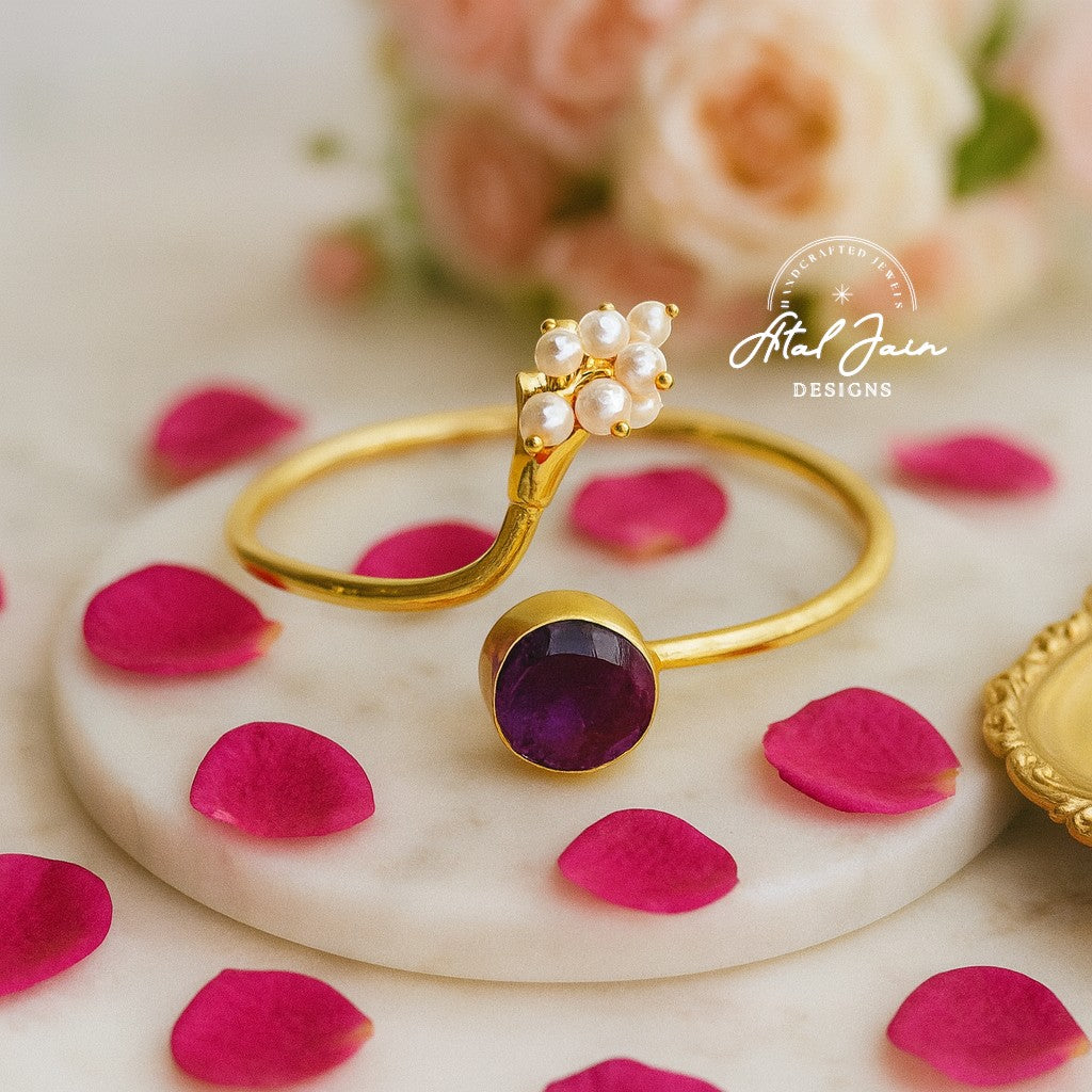 Gilded Petal Charm Cuff