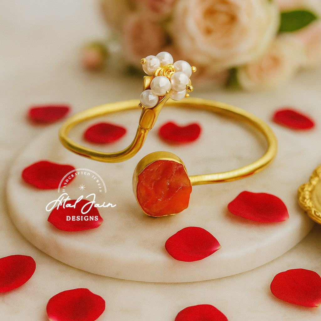 Gilded Petal Charm Cuff