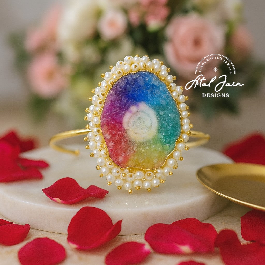 Regal Rainbow Pearl Bracelet