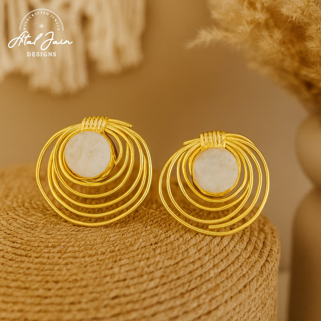 Ivory Luxe Gemstone Earrings