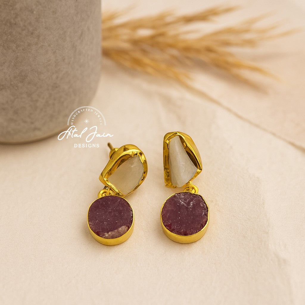 Twin Stone Elegance Earrings