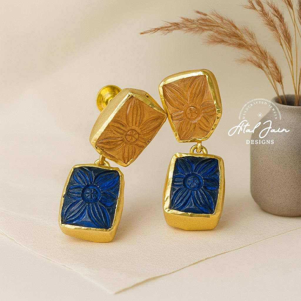 Twin Stone Elegance Earrings