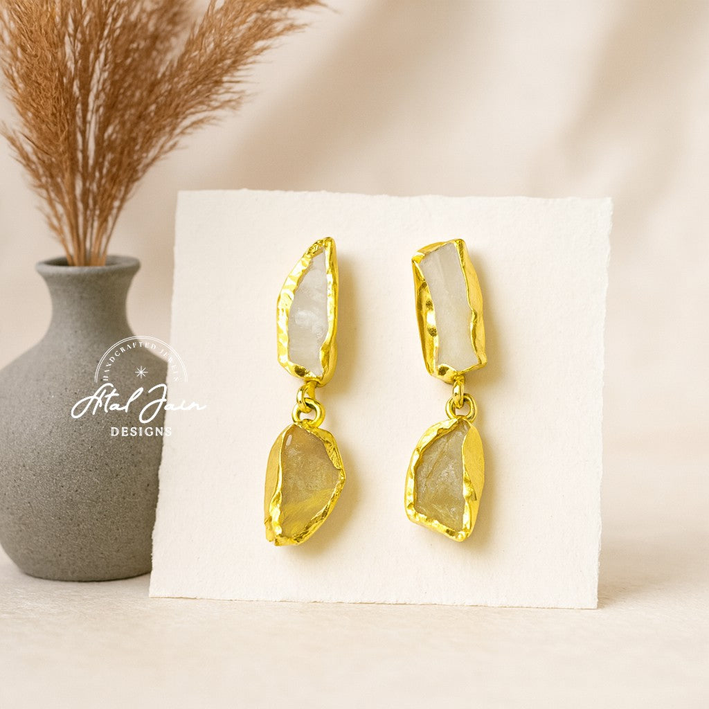 Twin Stone Elegance Earrings