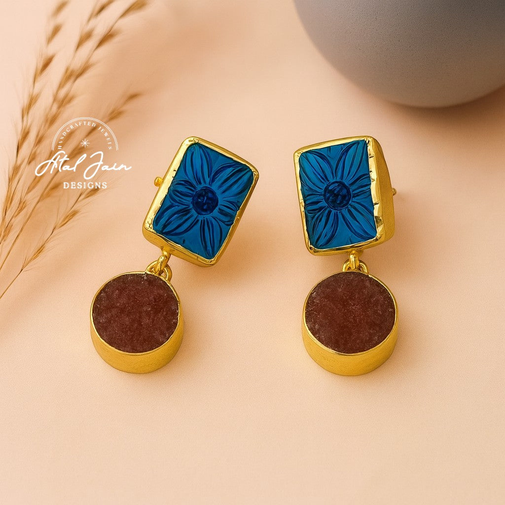 Twin Stone Elegance Earrings