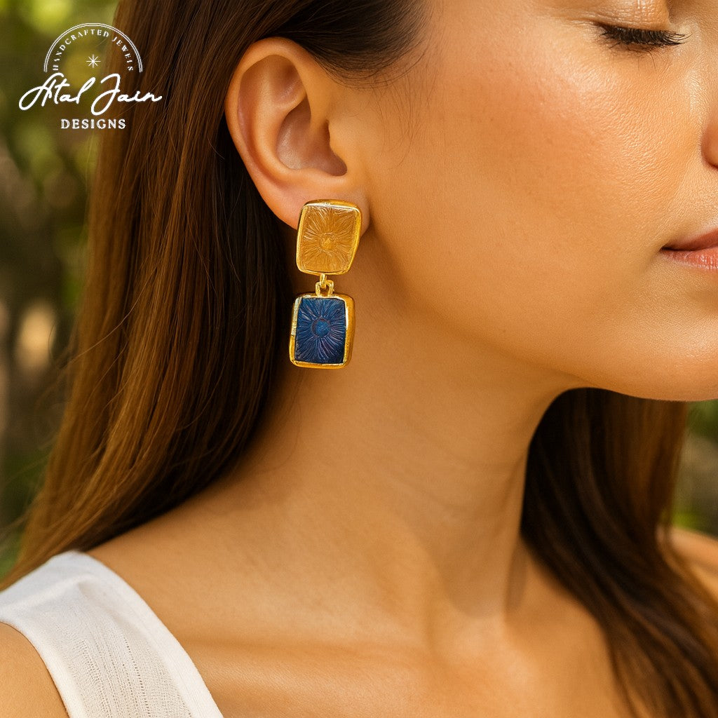 Twin Stone Elegance Earrings