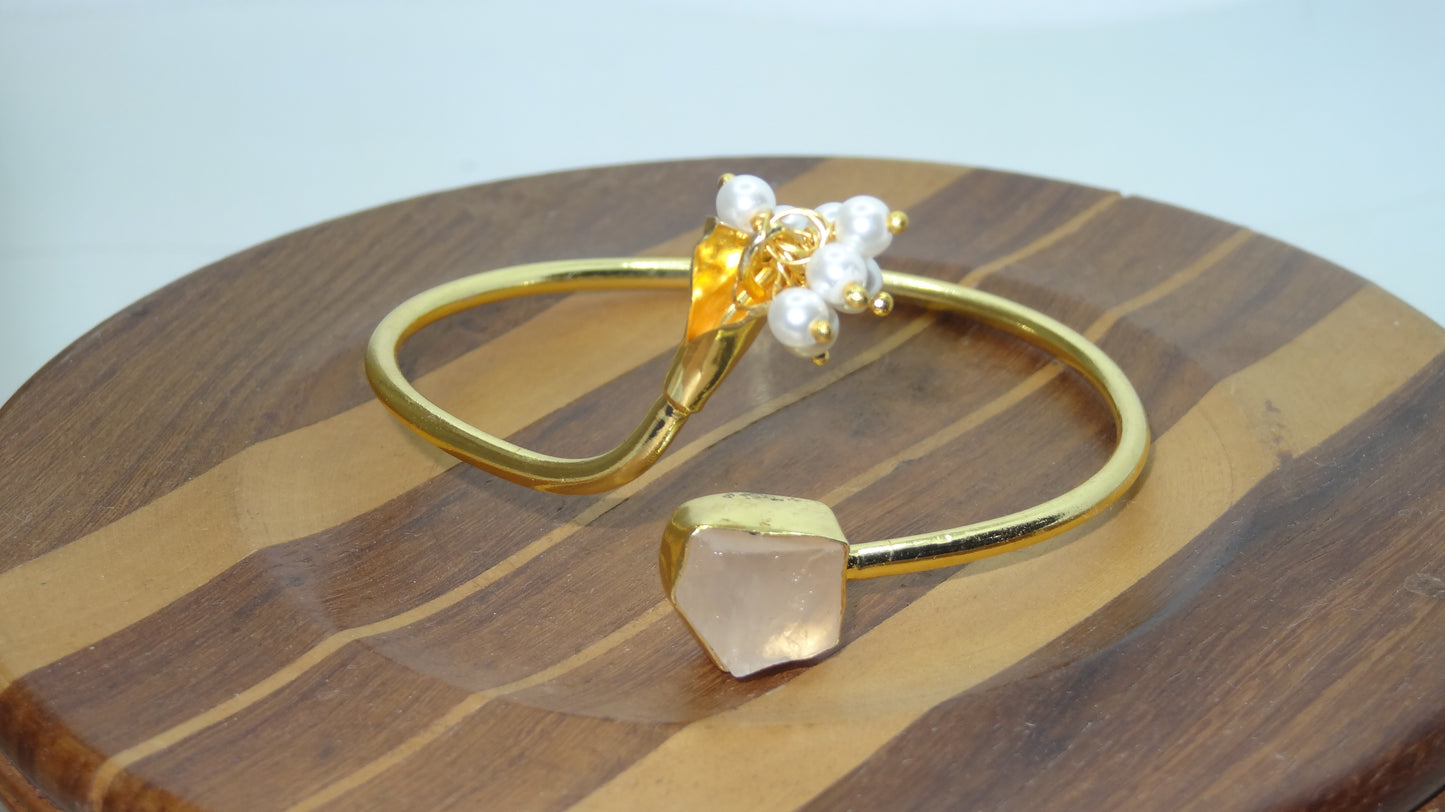 Gilded Petal Charm Cuff