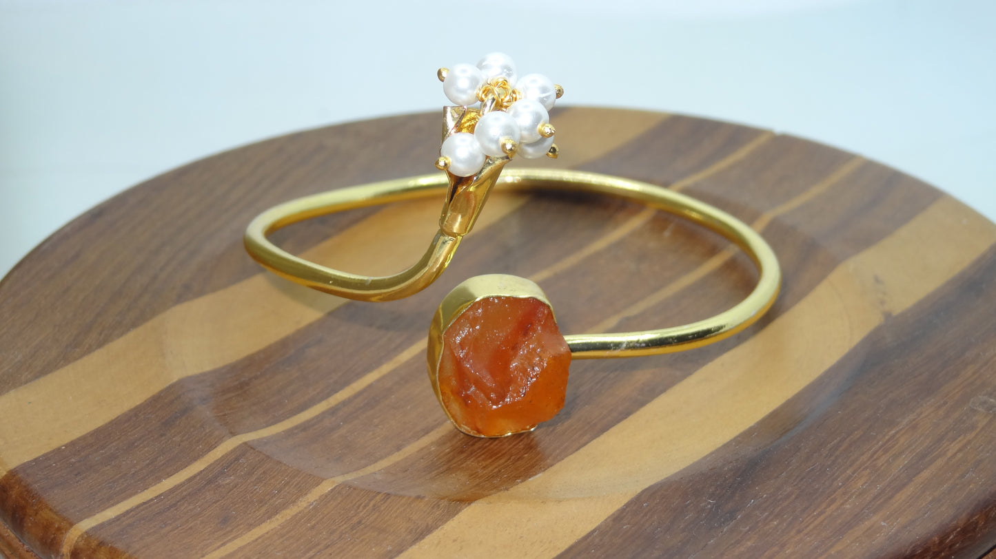 Gilded Petal Charm Cuff