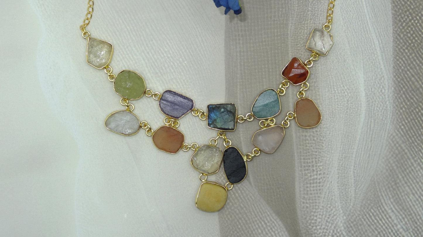 Ethereal Symphony: Vibrant Stone Necklace