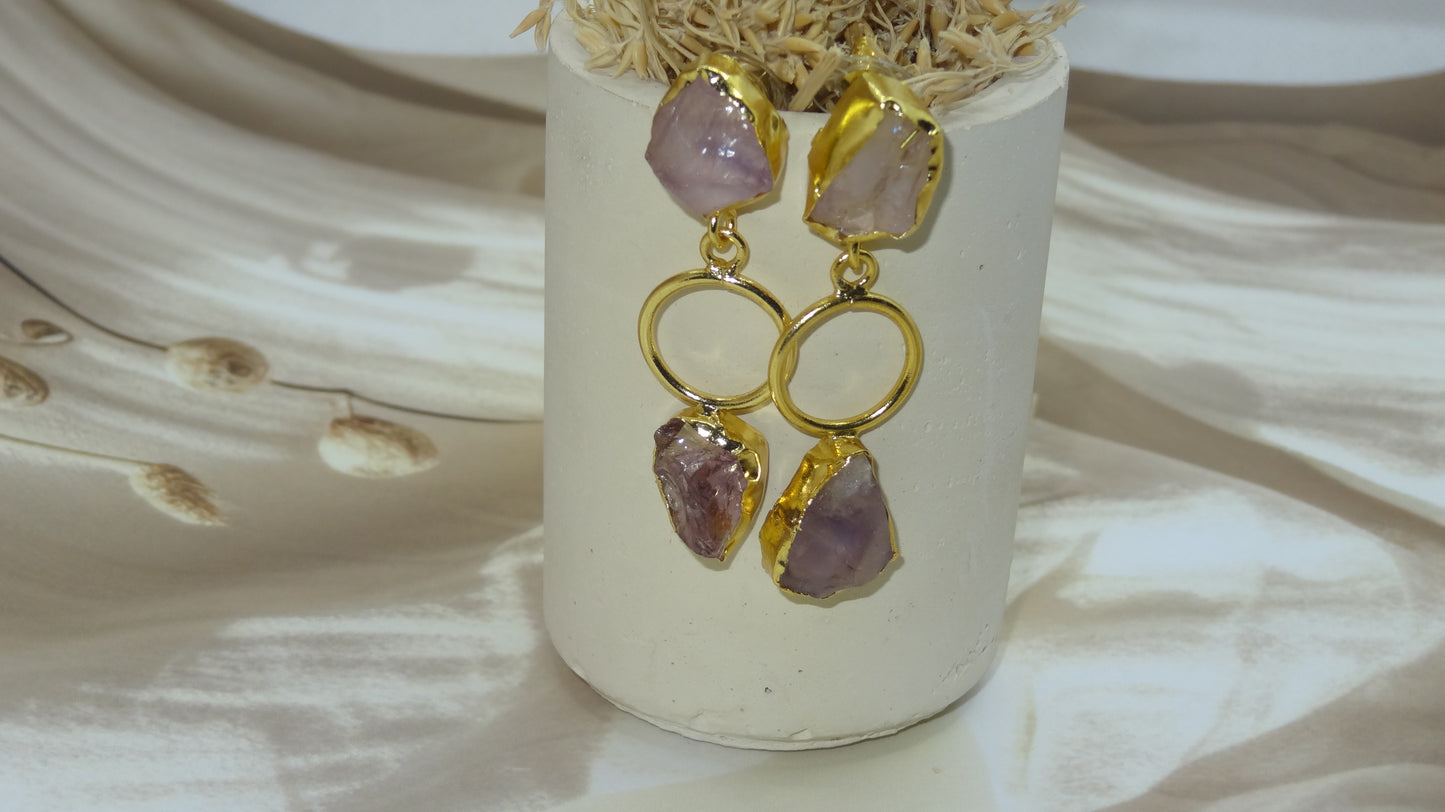 Regal Orchid Stone Earrings