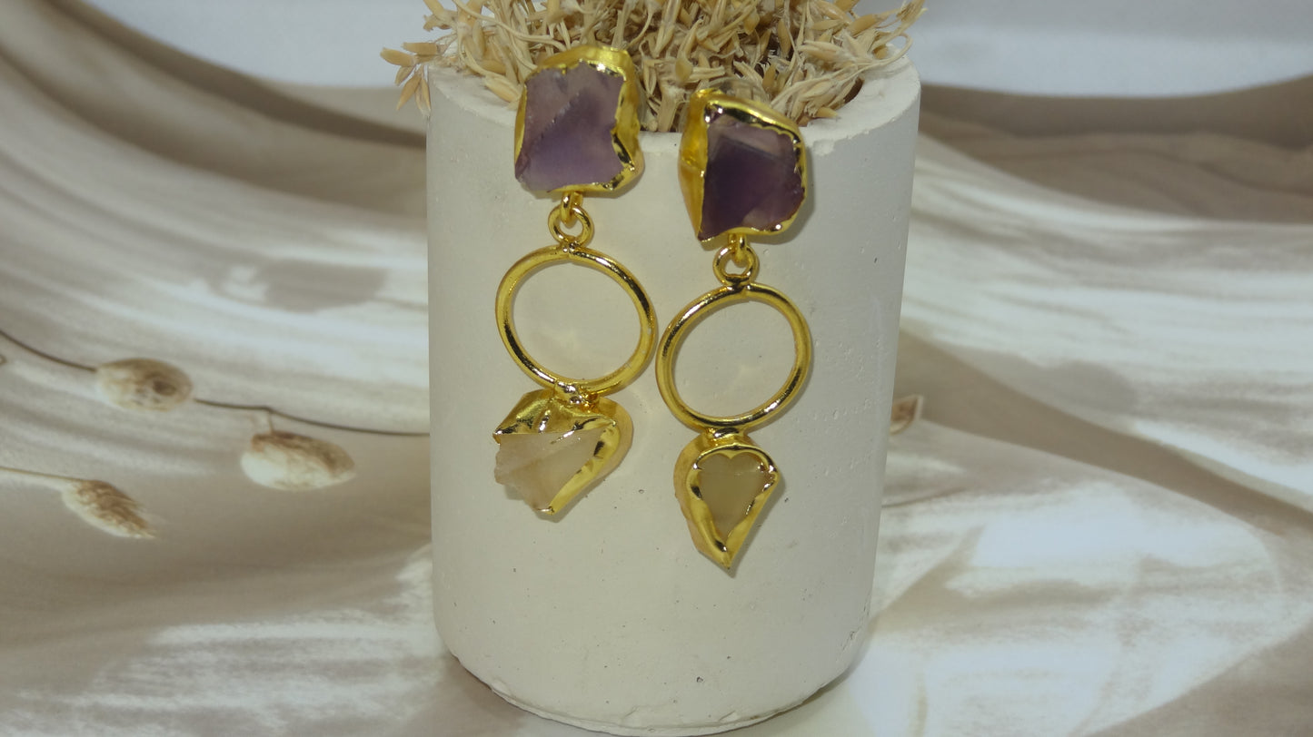 Regal Orchid Stone Earrings