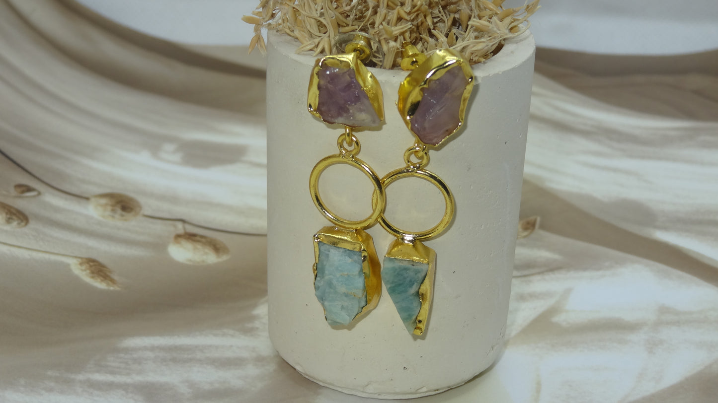 Regal Orchid Stone Earrings