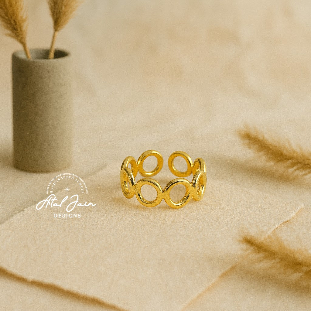 Halo Gold Circle Ring