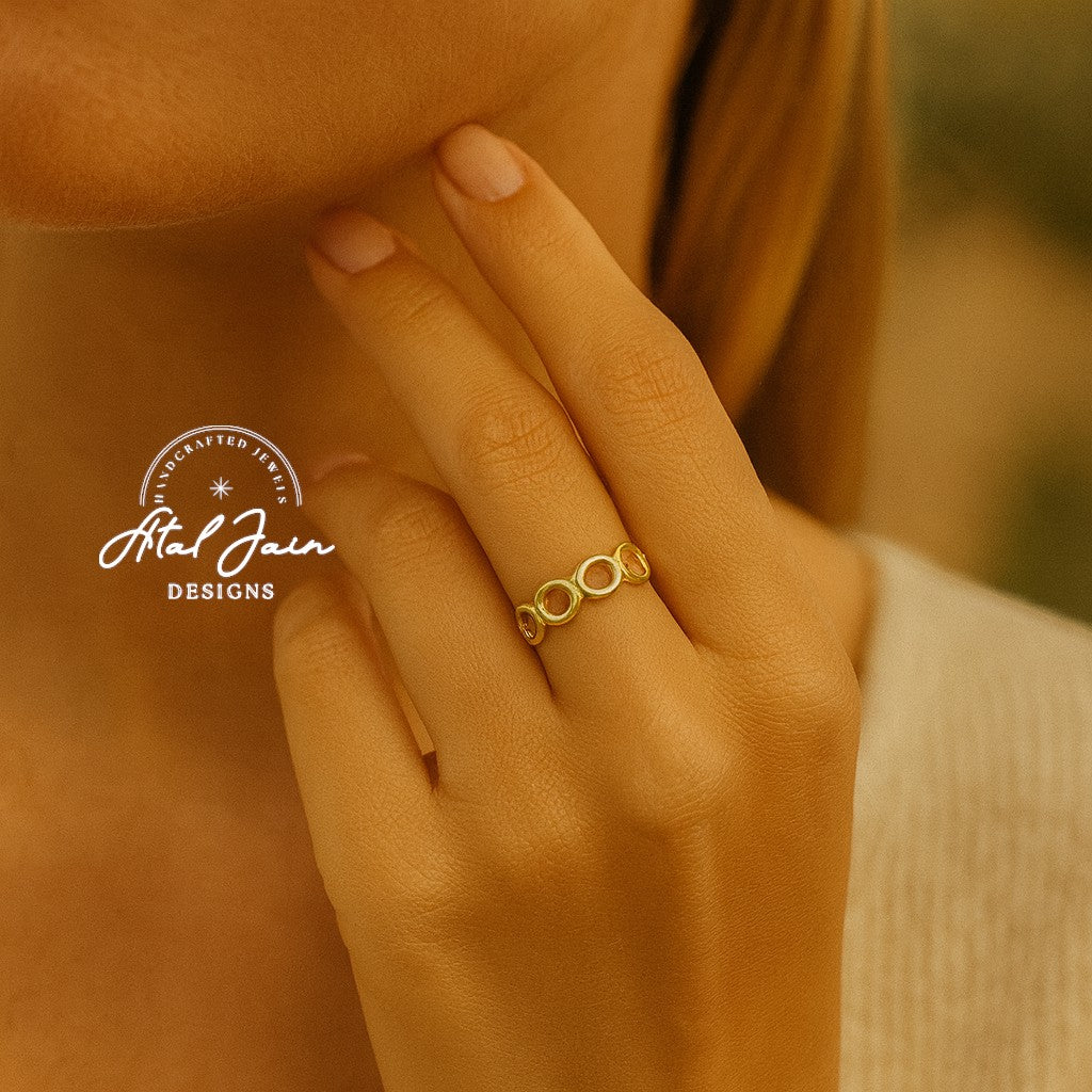 Halo Gold Circle Ring
