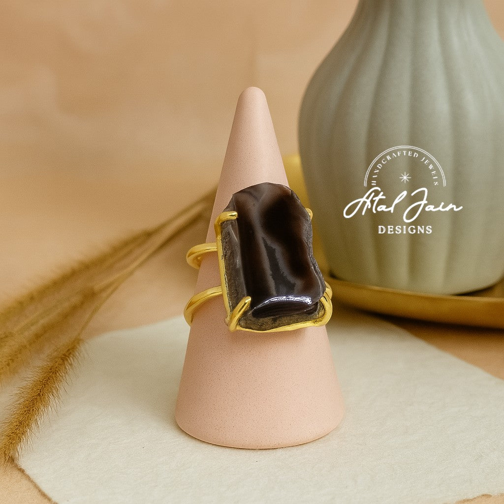 Whispering Rose: Agate Ring