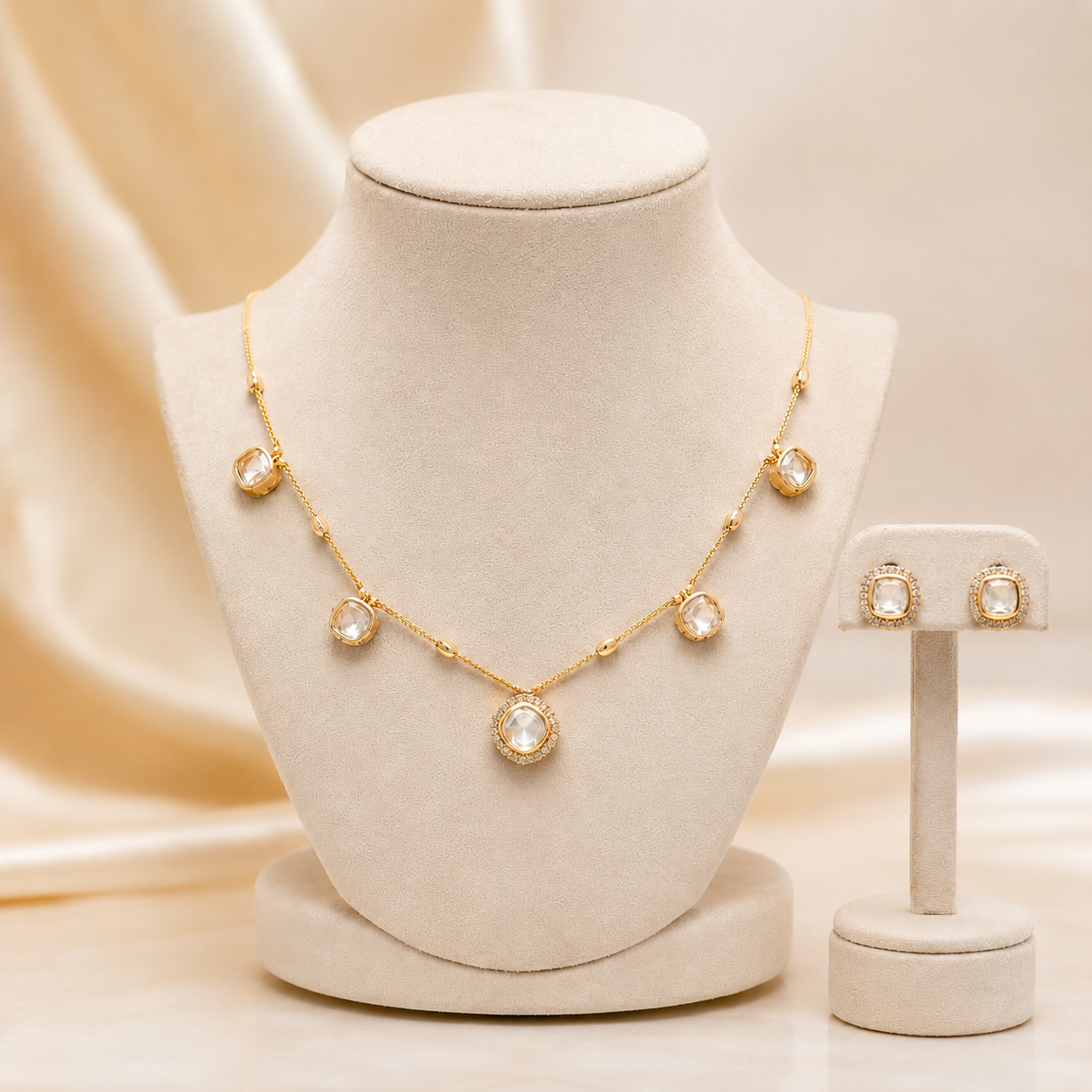Neysa Spark Set | Premium Moissanite Necklace Set for Women