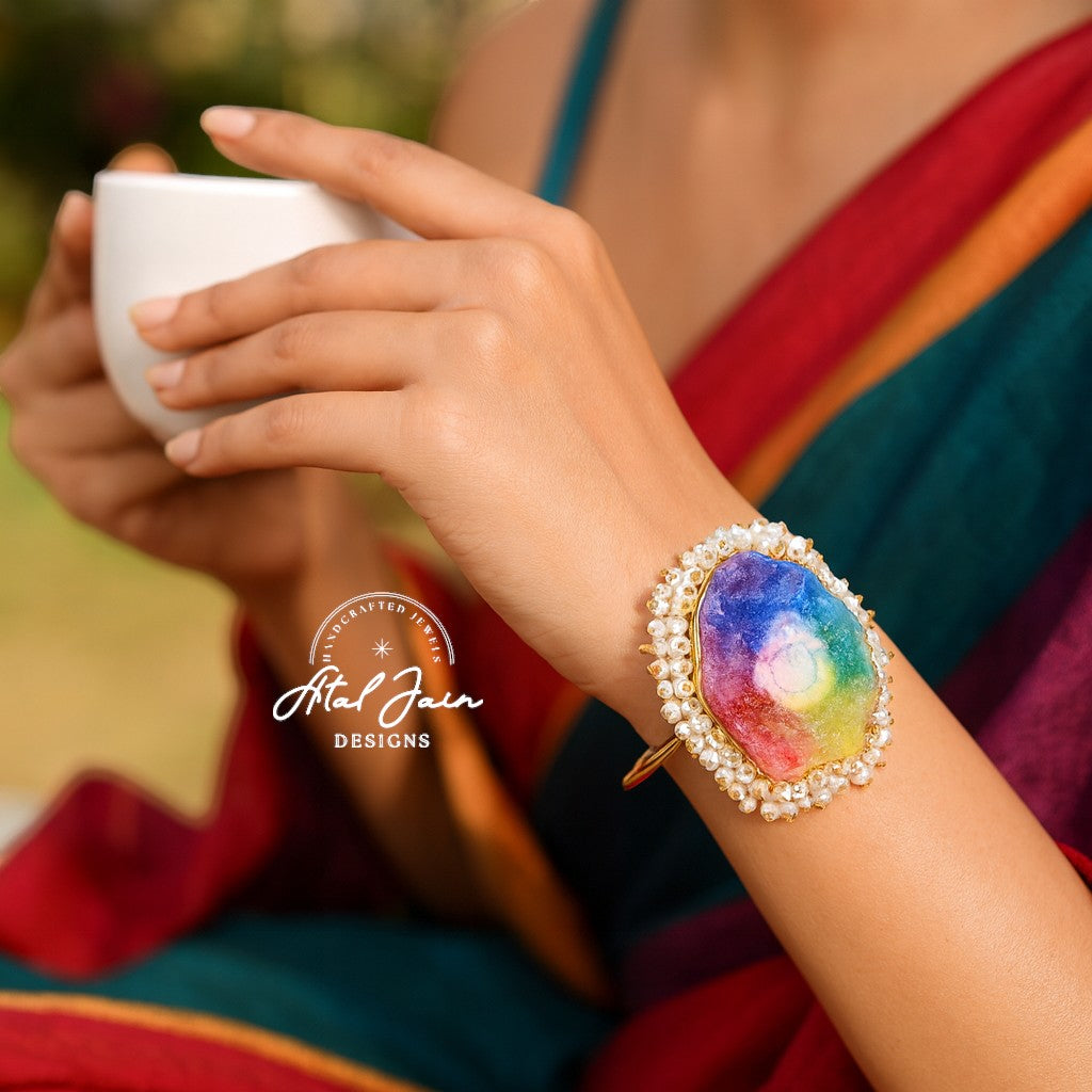 Regal Rainbow Pearl Bracelet