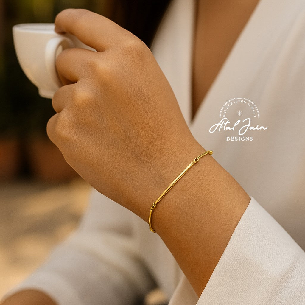 Serene Gold Arc Bracelet