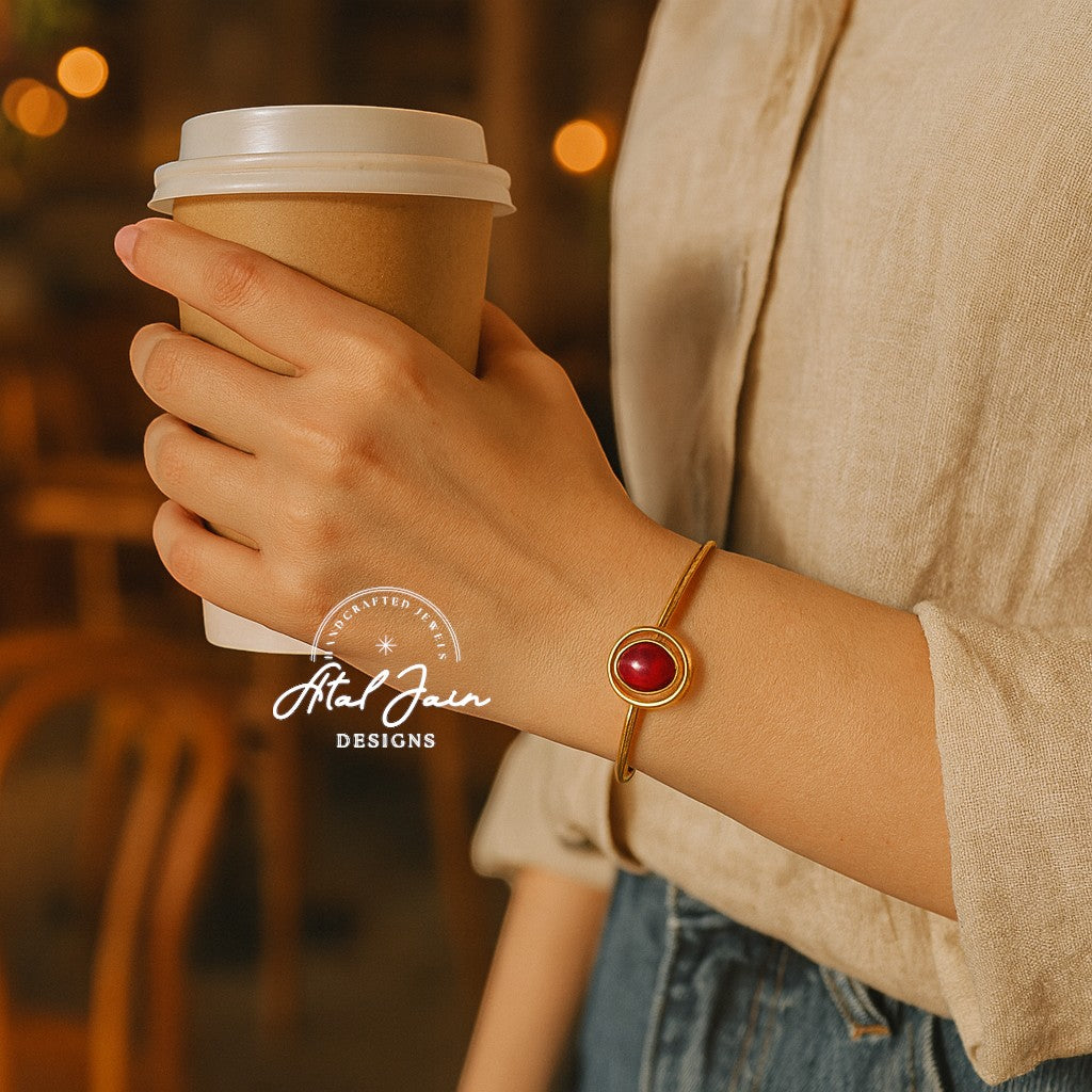 Scarlet Gemstone Cuff