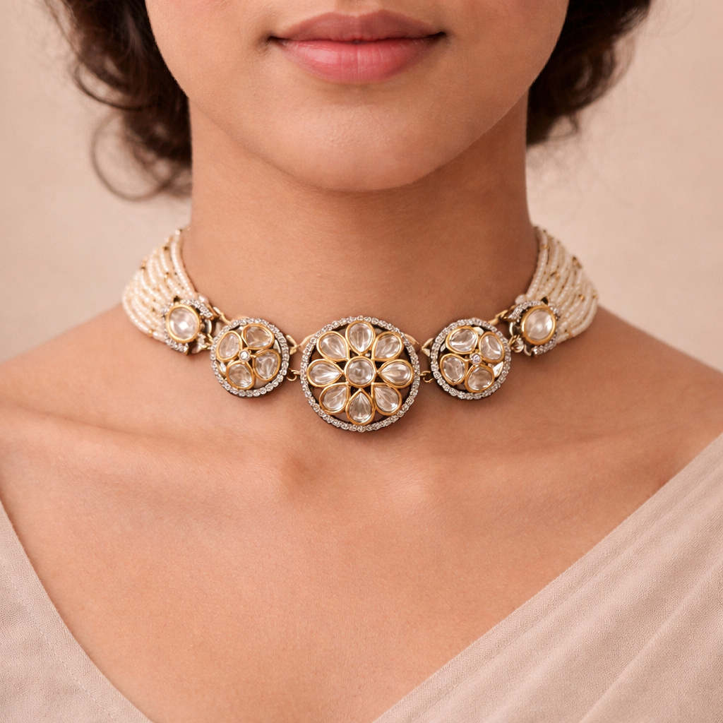 Rani Sa Polki Necklace Set | Elegant Indian Wedding Jewelry