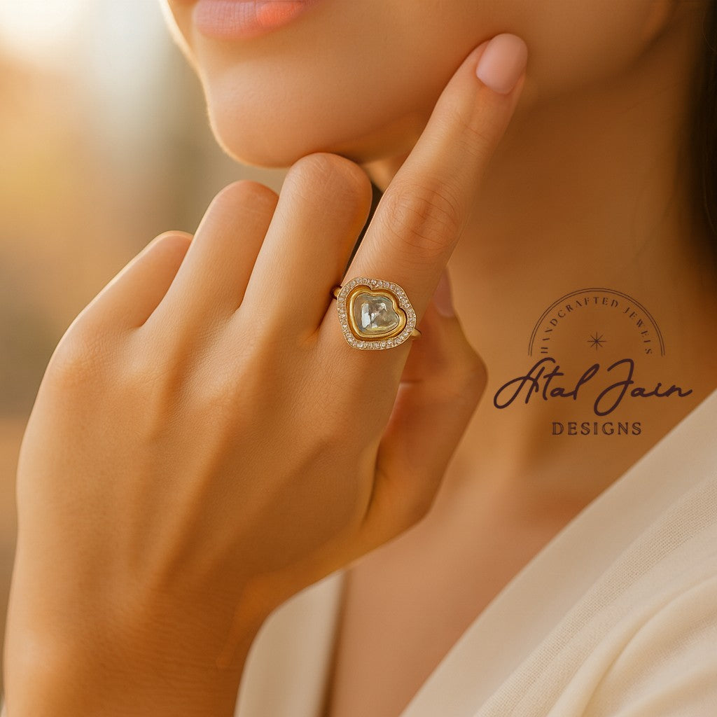 Dilara Polki Heart Ring