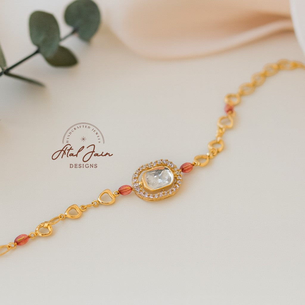RUHANI ROSE POLKI BRACELET
