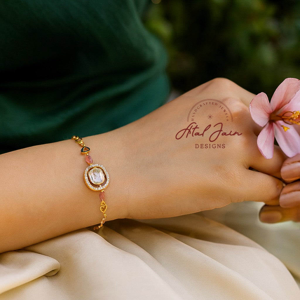 RUHANI ROSE POLKI BRACELET