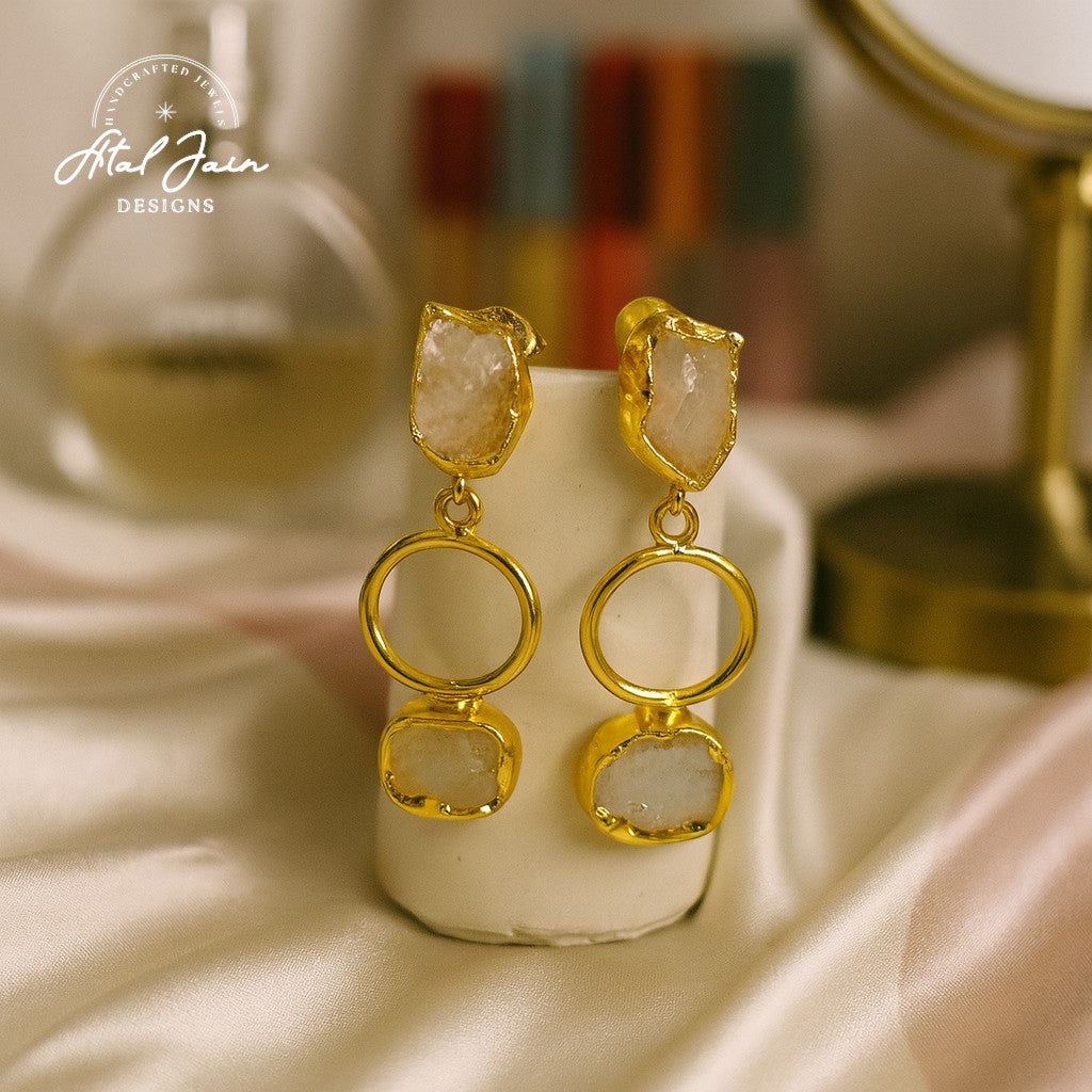 Regal Orchid Stone Earrings
