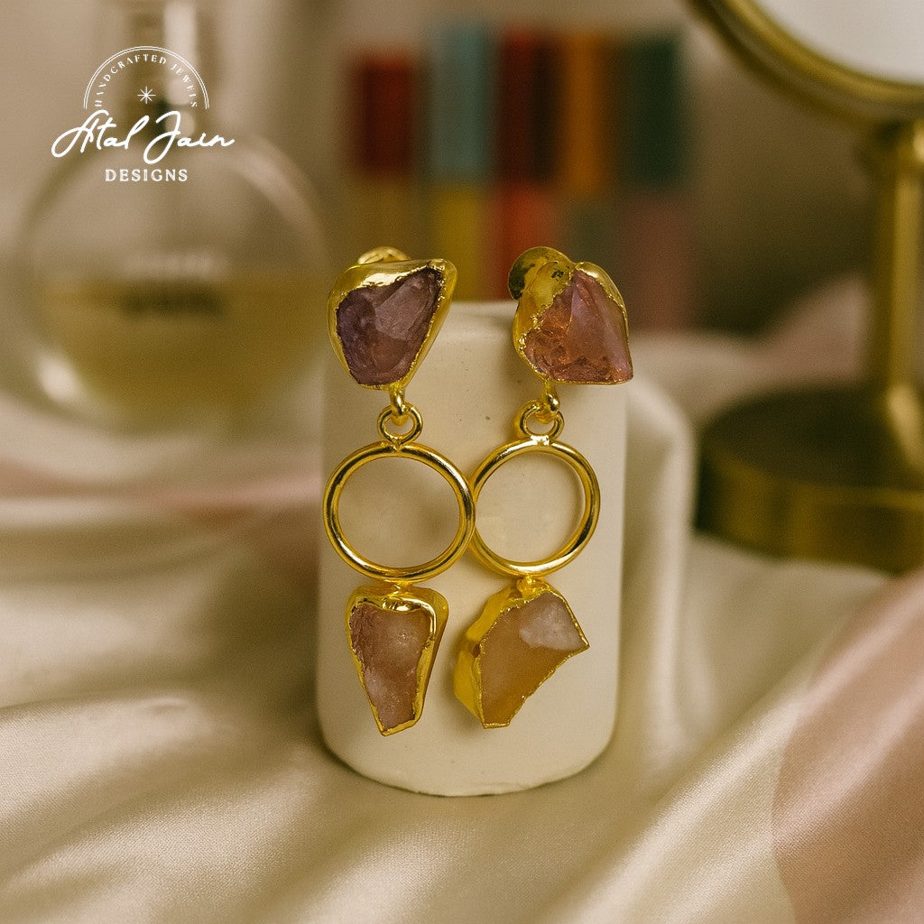 Regal Orchid Stone Earrings