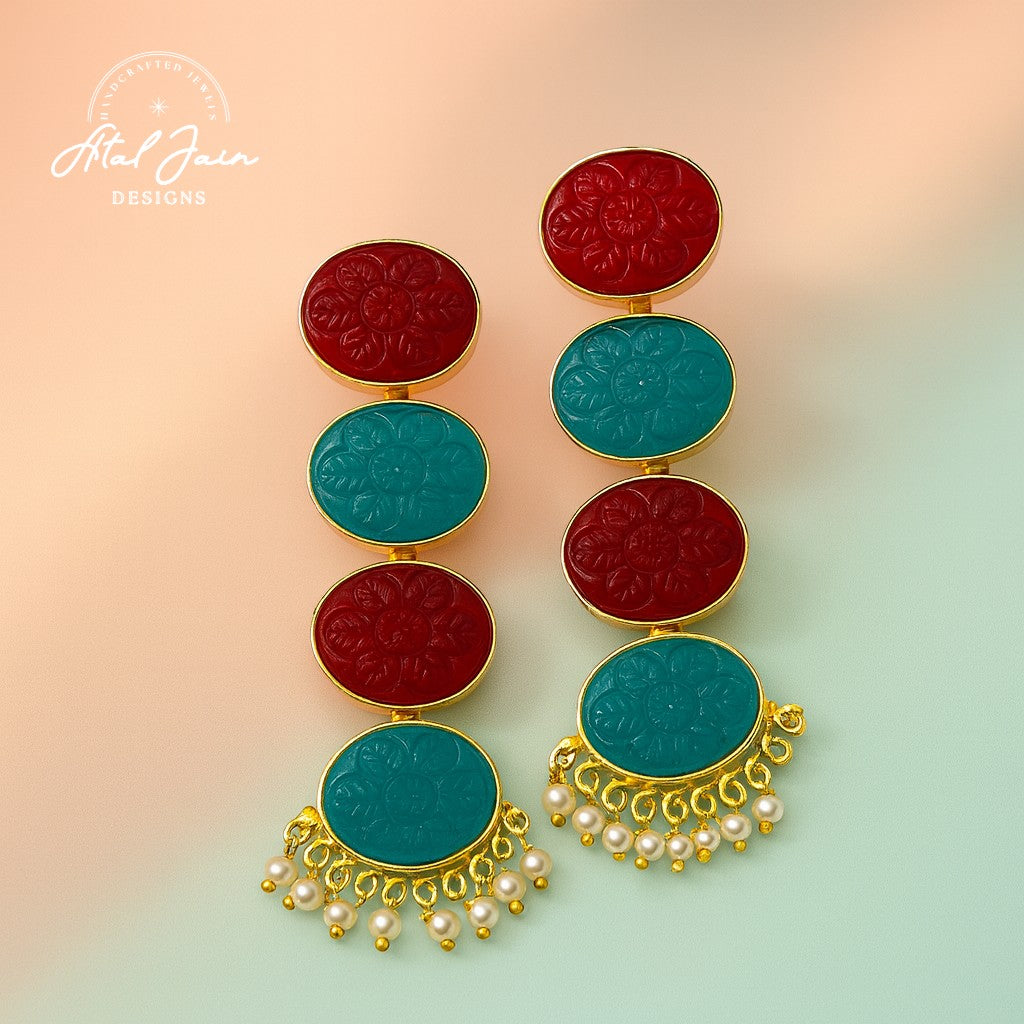 Majestic Pearl & Carved Gemstone Duo