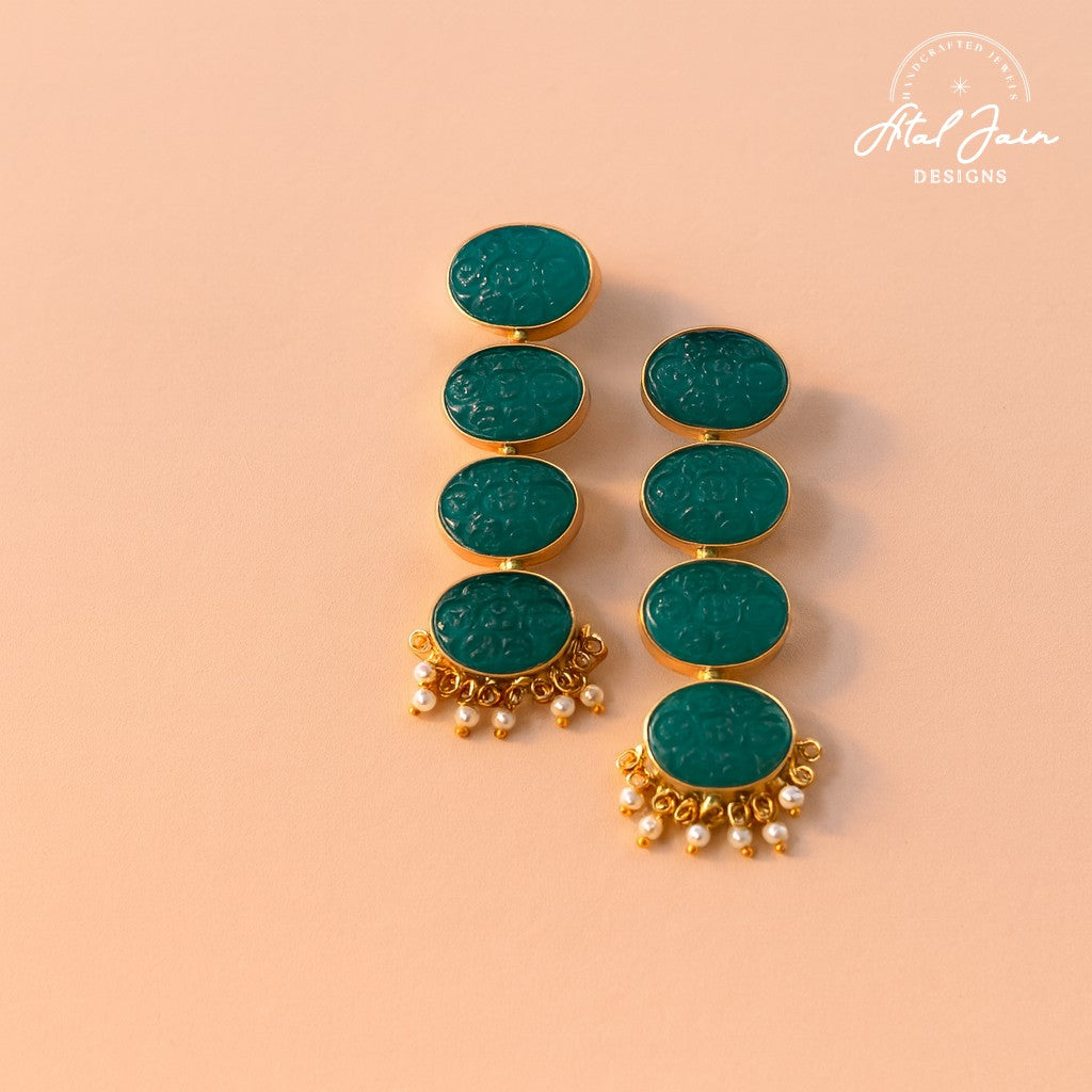 Majestic Pearl & Carved Gemstone Duo