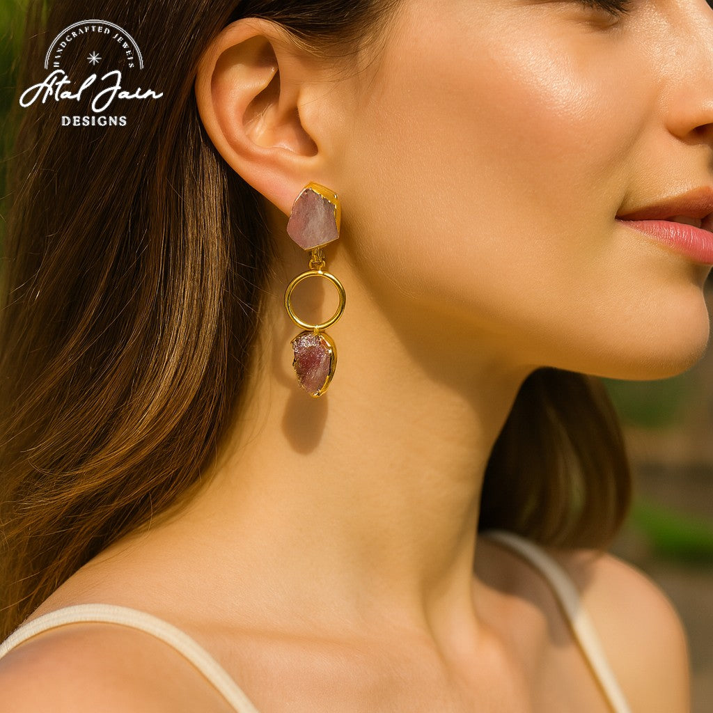 Regal Orchid Stone Earrings