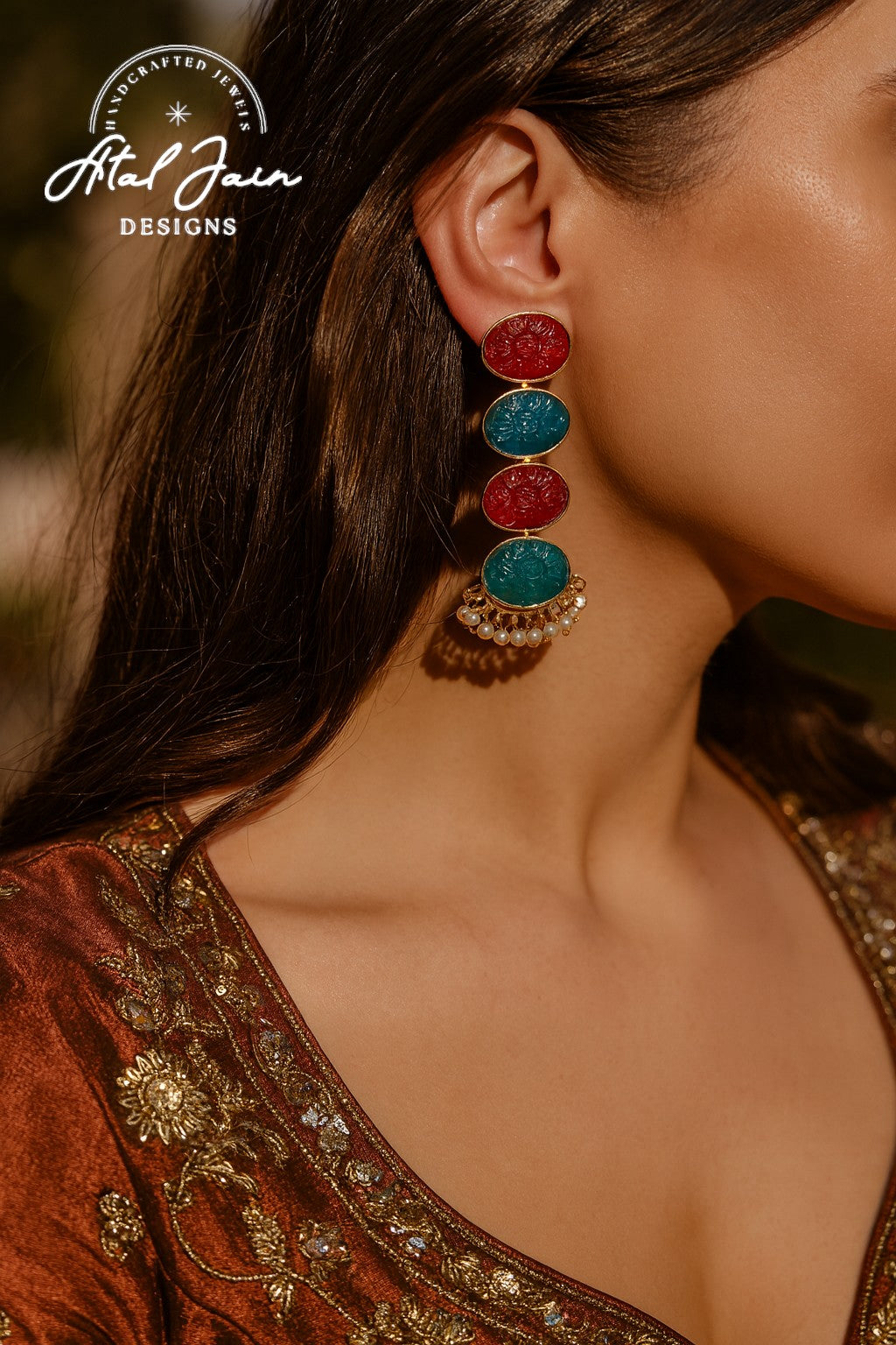 Majestic Pearl & Carved Gemstone Duo