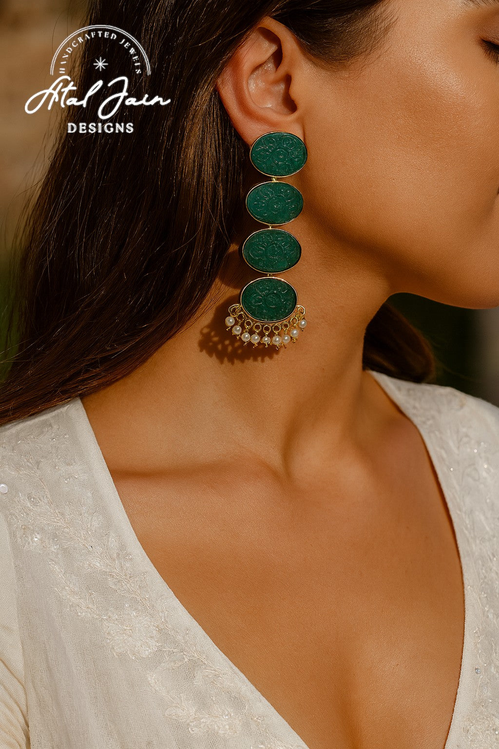 Majestic Pearl & Carved Gemstone Duo