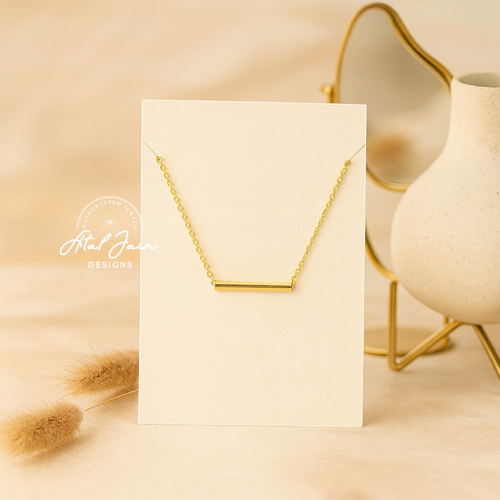 Regal Gold Bar Elegance Pendant