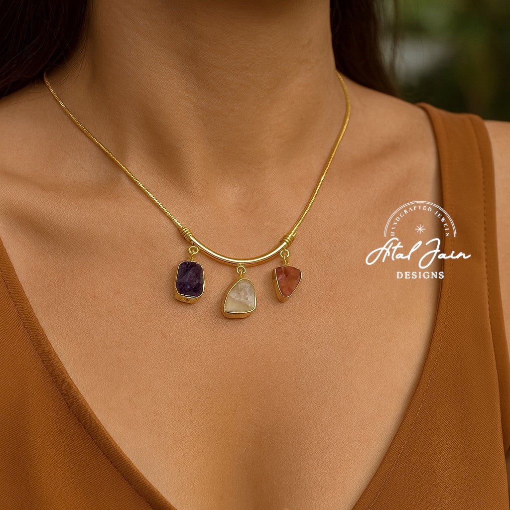 Tri-Stone Luxe Pendant