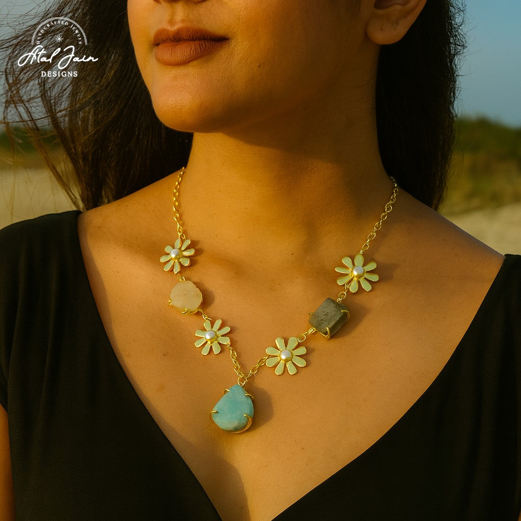 Petal & Pearl: The Enchanted Necklace Ensemble