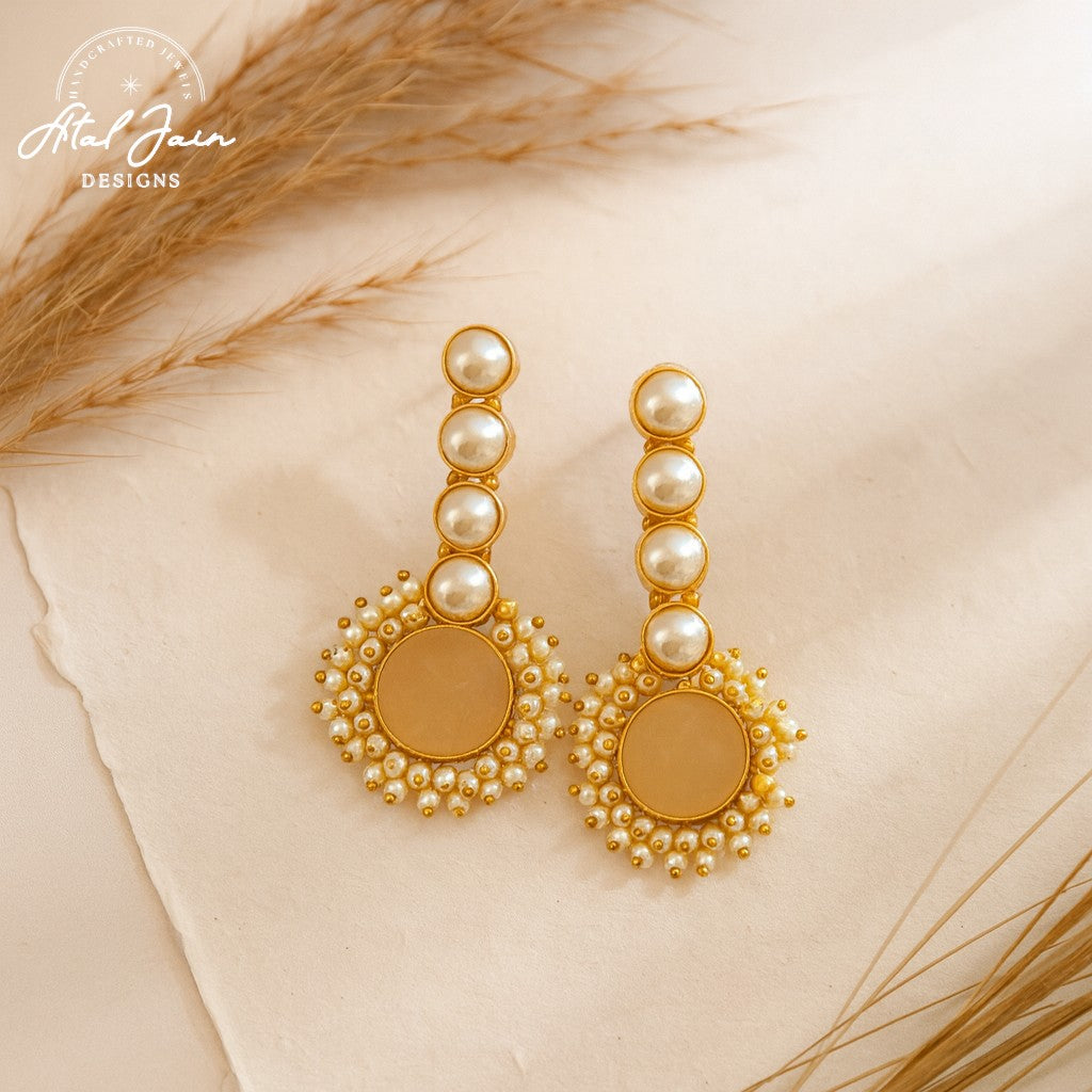 Lavish Gemstone & Pearl Earrings