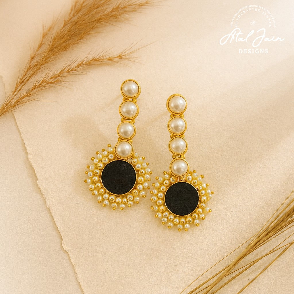 Lavish Gemstone & Pearl Earrings
