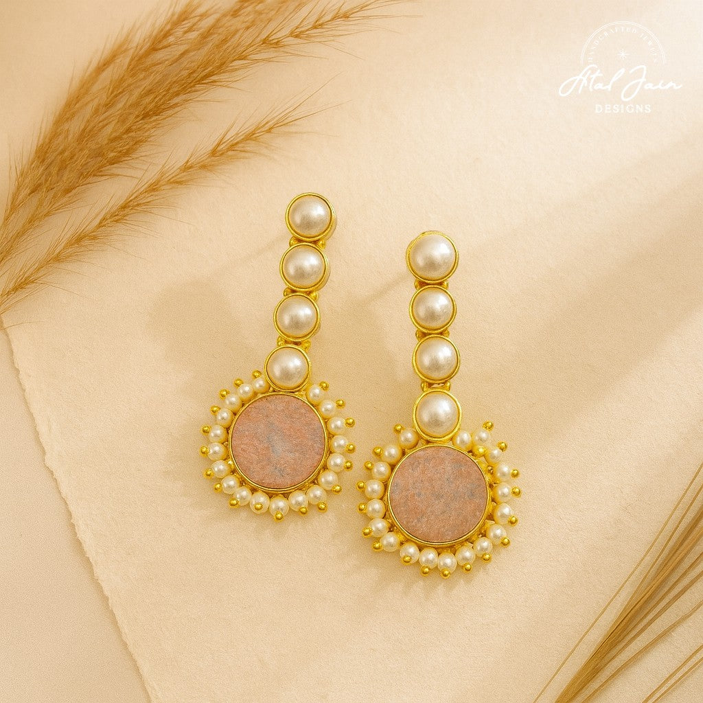 Lavish Gemstone & Pearl Earrings