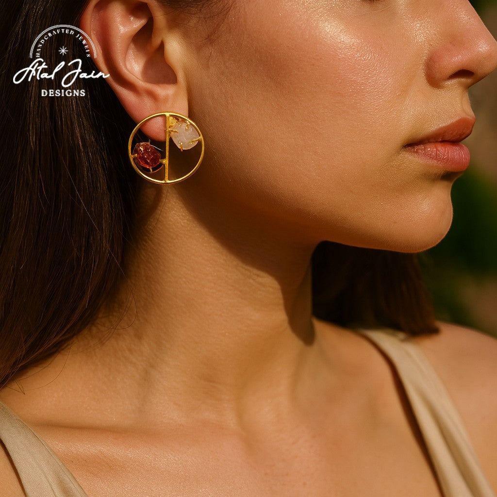 Golden Twilight Gemstones Earrings