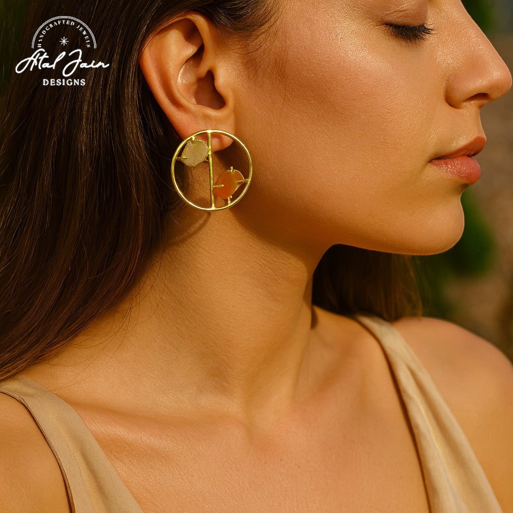 Golden Twilight Gemstones Earrings