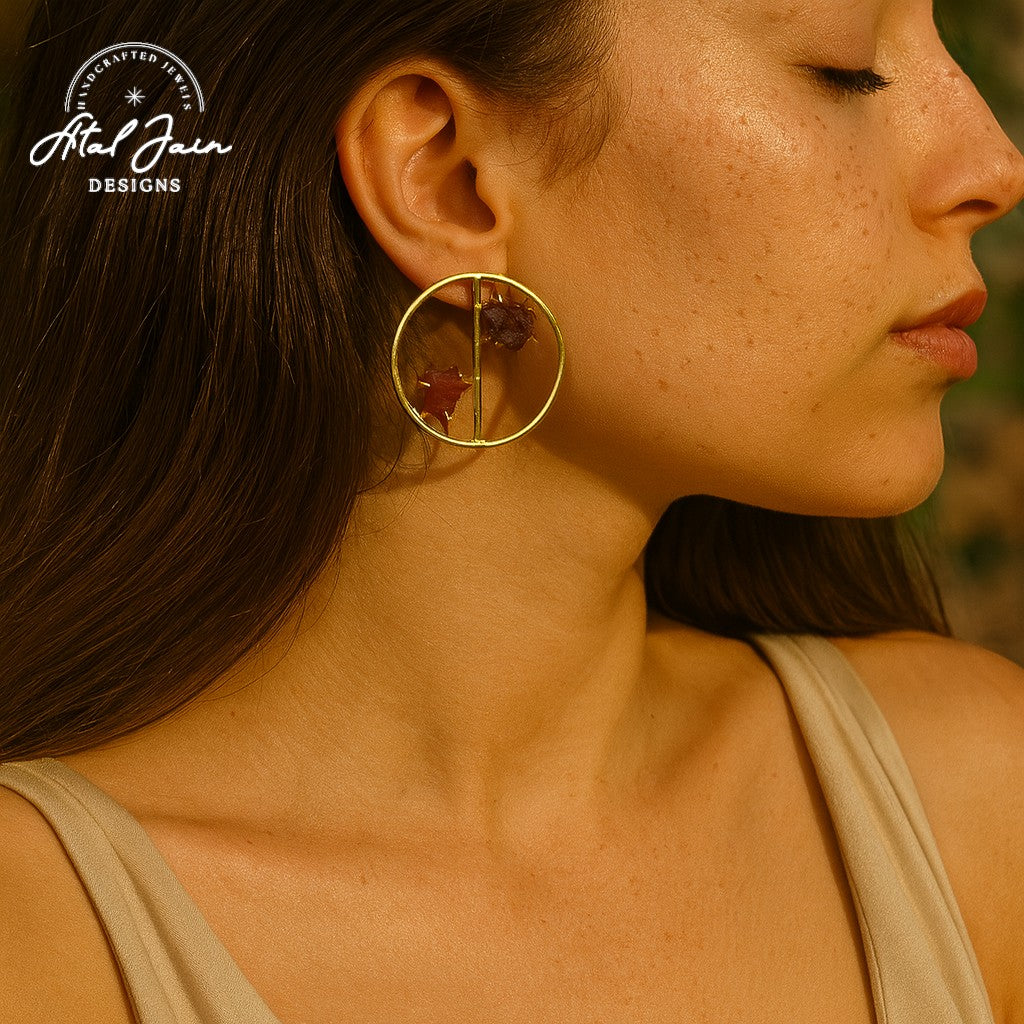 Golden Twilight Gemstones Earrings