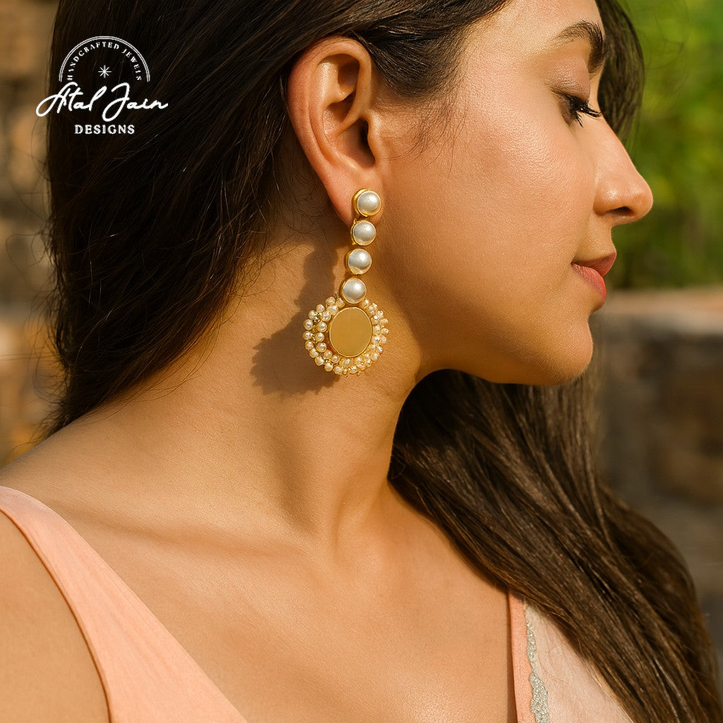 Lavish Gemstone & Pearl Earrings