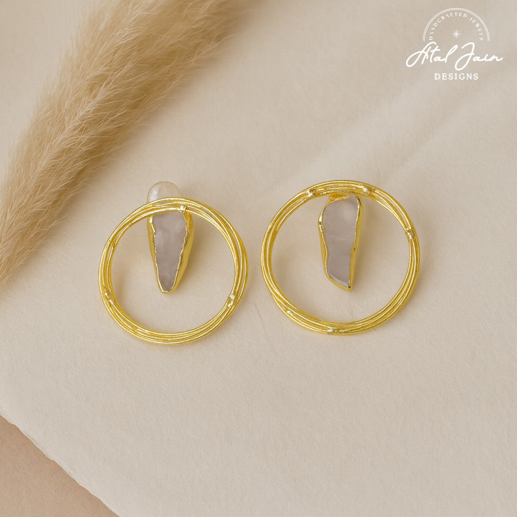 Golden Aura: Raw Amethyst Earrings