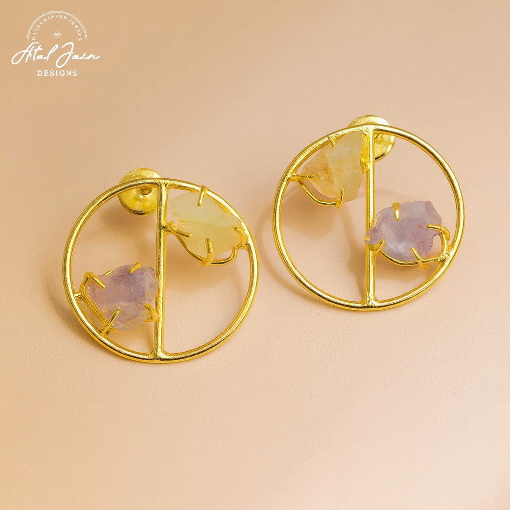 Golden Twilight Gemstones Earrings