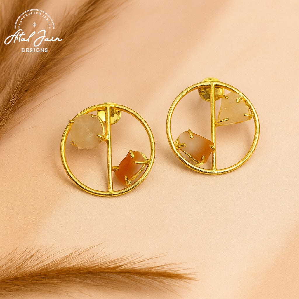 Golden Twilight Gemstones Earrings