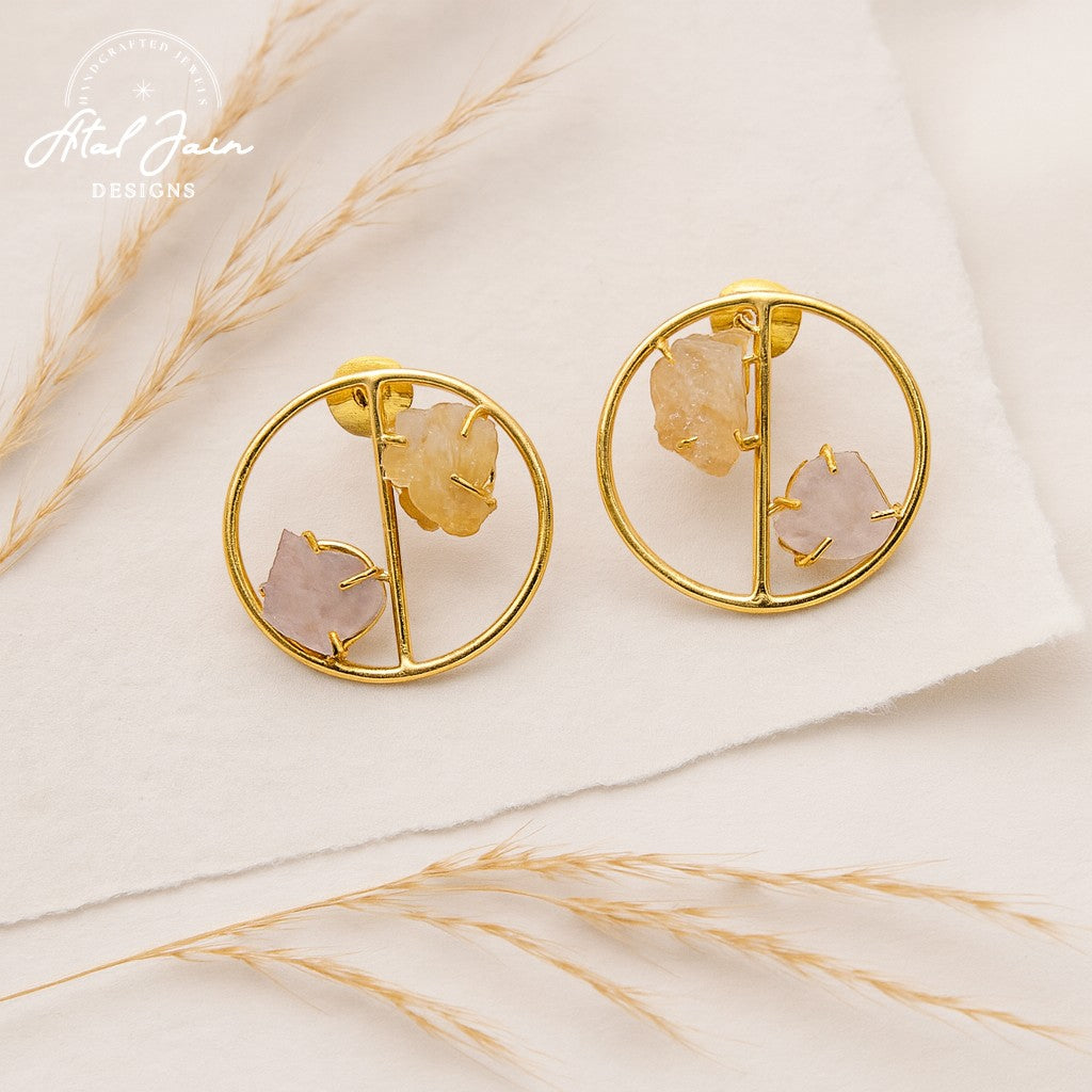 Golden Twilight Gemstones Earrings