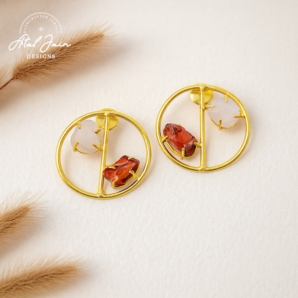 Golden Twilight Gemstones Earrings